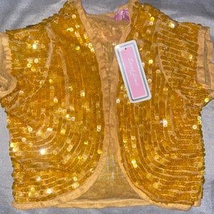 New Gold Sequin Net Shrug M/L runs smaller S/M